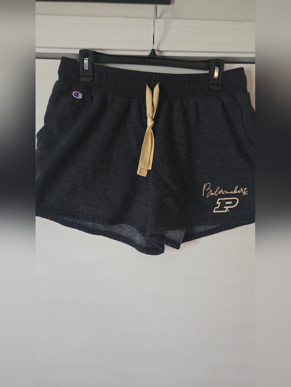 Champion~ Gray DRAWSTRING Shorts with PURDUE Logo